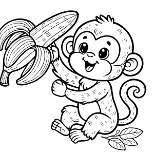 coloriage Singe pour enfant de 2 ans