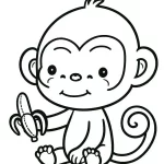 coloriage Singe et découpage à imprimer