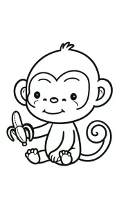 coloriage Singe et découpage à imprimer