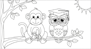 coloriage Singe updated gratuit à imprimer