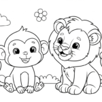 coloriage Singe updated à imprimer pour enfant de 4 ans