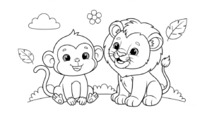 coloriage Singe updated à imprimer pour enfant de 4 ans