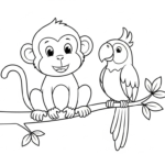 coloriage Singe updated à imprimer pour enfants