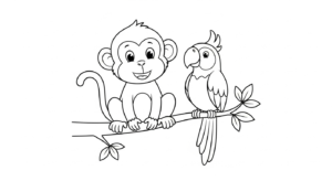 coloriage Singe updated à imprimer pour enfants