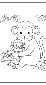 coloriage Singe updated gratuit pour enfants