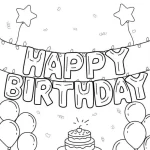 coloriage joyeux anniversaire pour enfant de 4 ans