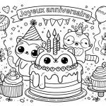 coloriage joyeux anniversaire à imprimer pour enfant de 3 ans
