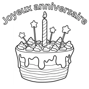 coloriage joyeux anniversaire à imprimer