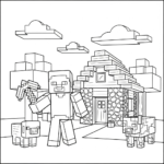 image de coloriage minecraft update pour enfant