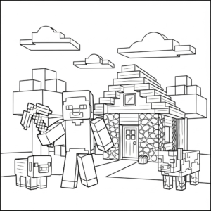 image de coloriage minecraft update pour enfant