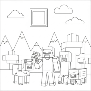 coloriage minecraft update pour enfant a imprimer gratuit