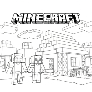 coloriage minecraft update à imprimer kawaii
