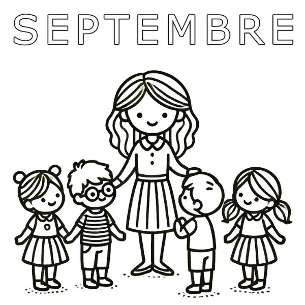 Tranh tô màu Septembre maternelle