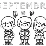 coloriage septembre maternelle à imprimer kawaii