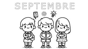 coloriage septembre maternelle à imprimer kawaii