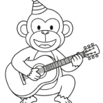 coloriage singe updated educatif pour enfant