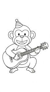 coloriage singe updated educatif pour enfant