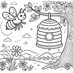 coloriage Abeille pour enfants a imprimer gratuit