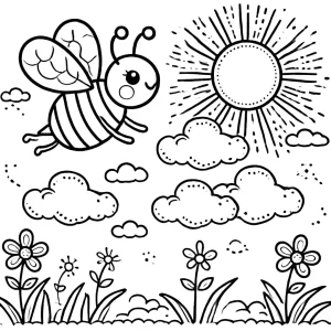 coloriage Abeille pour enfant gratuit