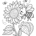 coloriage Abeille à imprimer pour enfant de 2 ans