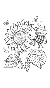 coloriage Abeille à imprimer pour enfant de 2 ans