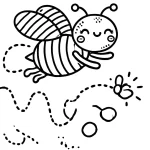 coloriage Abeille à imprimer pour enfant de 2 ans
