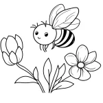 coloriage Abeille a colorier en ligne gratuitement