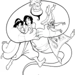 coloriage Aladdin à imprimer kawaii