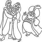 coloriage Aladdin et apprentissage
