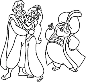 coloriage Aladdin et apprentissage