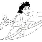 coloriage Aladdin à imprimer pour enfant de 8 ans
