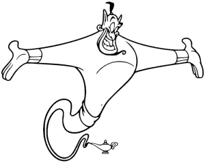coloriage Aladdin et apprentissage