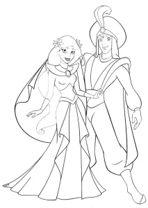 coloriage Aladdin à imprimer pour enfant de 8 ans