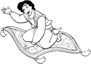 coloriage Aladdin à imprimer pour enfant de 4 ans