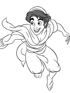 coloriage Aladdin pour enfant de 5 ans