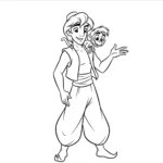 coloriage Aladdin et Abu pour enfants à télécharger