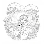 a imprimer coloriage Asha et Valentino dans les bois enchantés gratuit