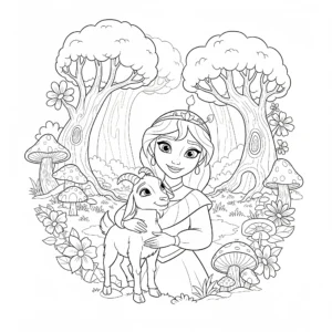 a imprimer coloriage Asha et Valentino dans les bois enchantés gratuit
