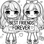 coloriage BFF et découpage à imprimer