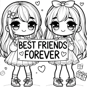 coloriage BFF et découpage à imprimer