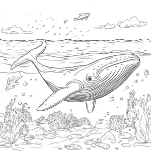 coloriage Baleine à imprimer pour enfant de 2 ans