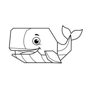 coloriage Baleine Géométrique Simple à imprimer pour enfant de 3 ans