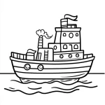 coloriage Bateau pour enfants a imprimer