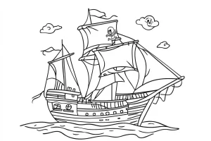 coloriage Bateau à imprimer gratuit