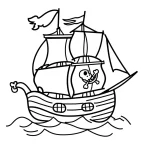 coloriage Bateau de pour enfants