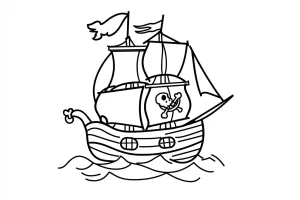 coloriage Bateau de pour enfants