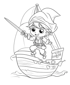 coloriage Bateau en ligne pour enfant