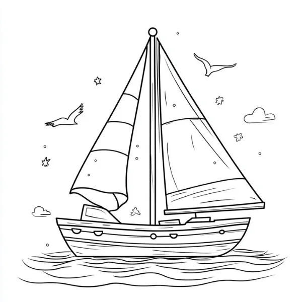Tranh tô màu Bateau