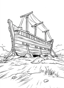 imprimer coloriage Bateau pour enfant