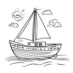 coloriage Bateau pour enfant de 4 ans